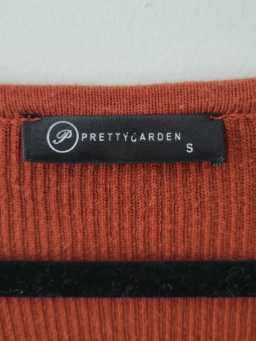 PRETTY GARDEN Womens Dress Size S Orange Ruched Sweater Midi Lantern Sleeve Knit - Picture 7 of 7